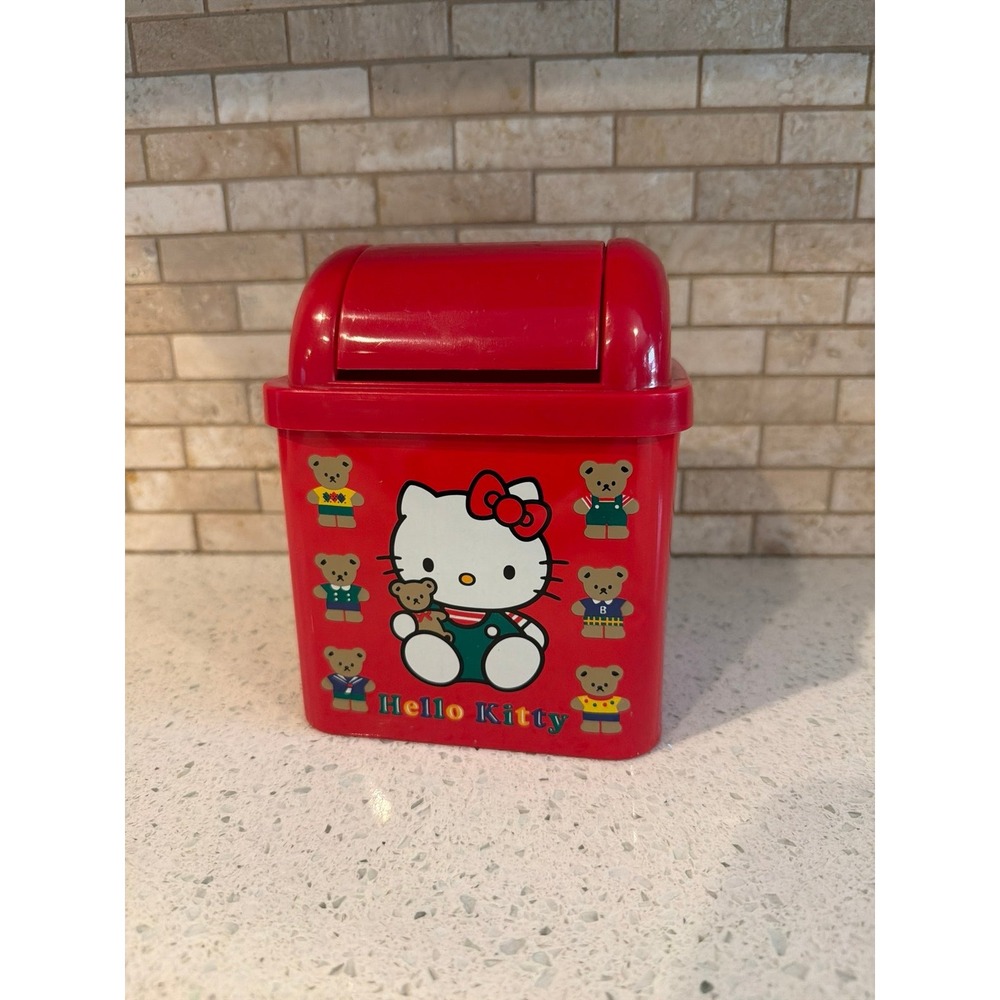 Sanrio 1991 Vintage Retro Dust Box Trash Bin Japan Rare